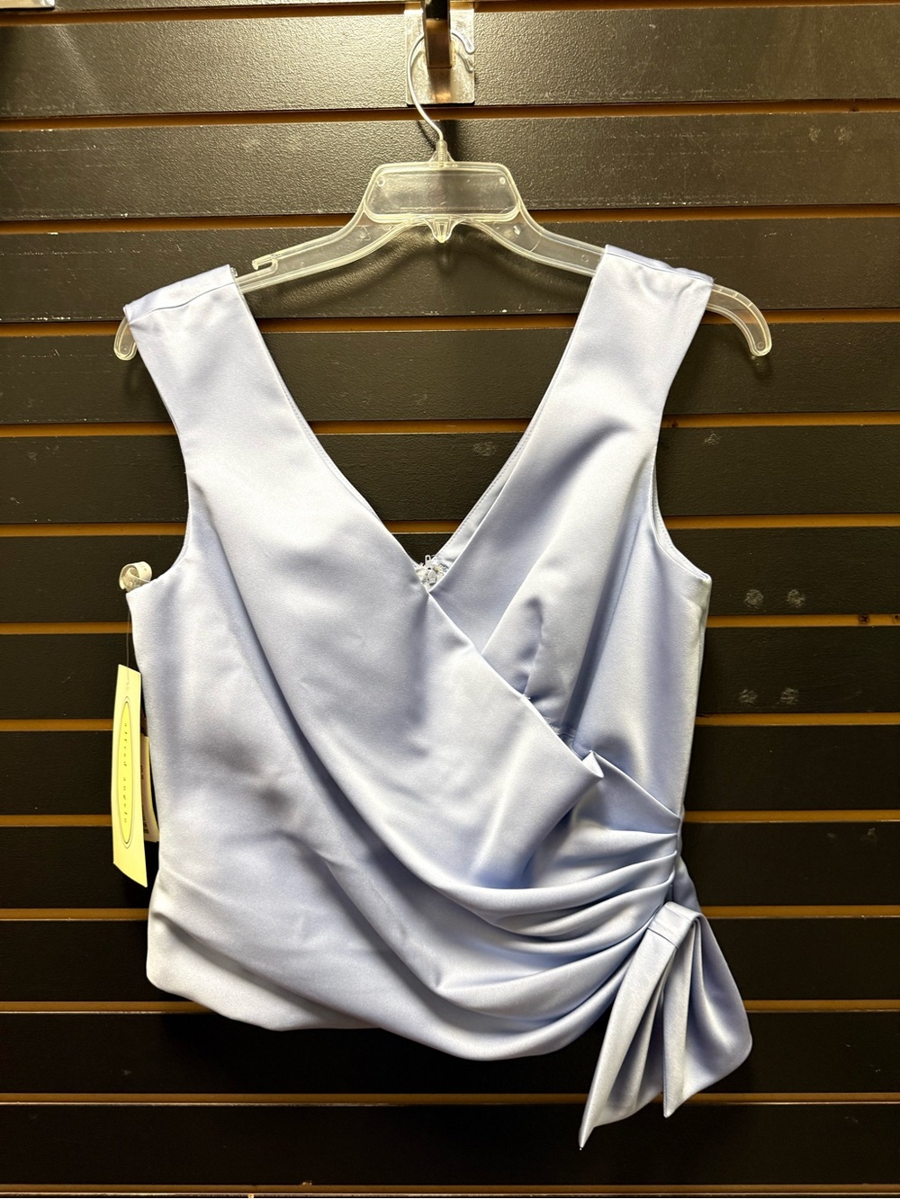 Alfred Angelo Satin Bridesmaid Top Riviera Sky Blue Size 16 NWT